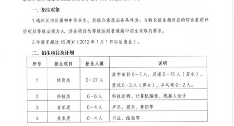 江苏省通州高级中学2026年自主招生简章